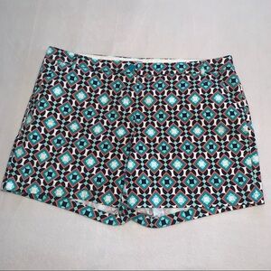 Colorful Preppy Shorts Navy Coral Teal Size 22W Crown & Ivy Curvy Mid-Mod Print